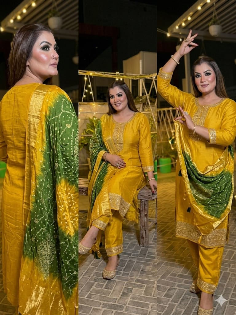Haldi Glow Ethnic Set ( Crepe)