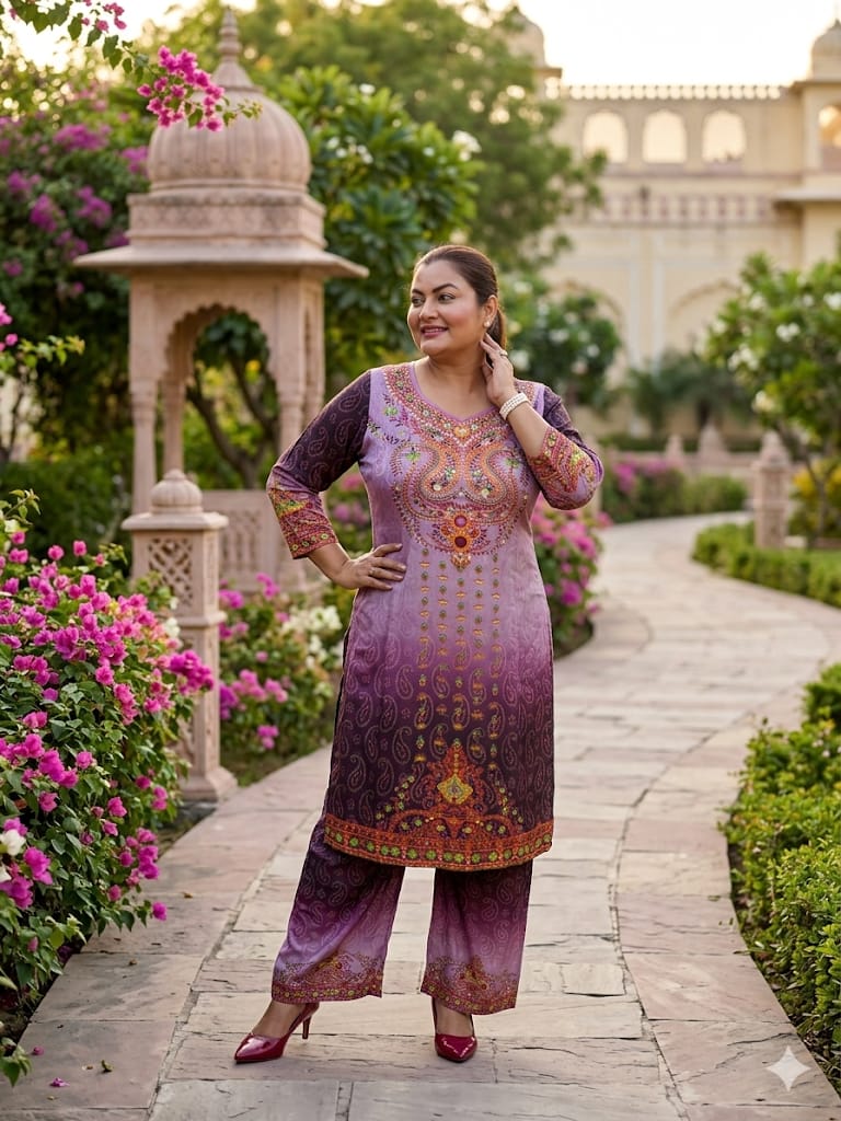 Ombre Kurti Set (Crepe)