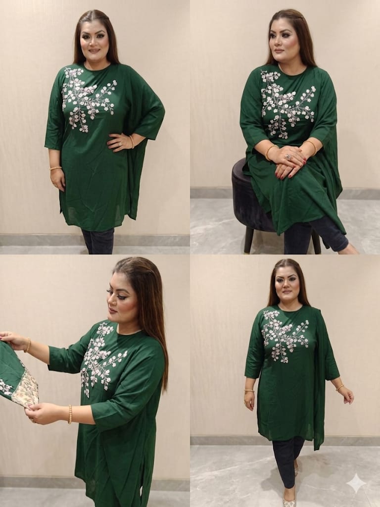 Elegant Embroidered Cowl Dress Only Drees (Georgette)
