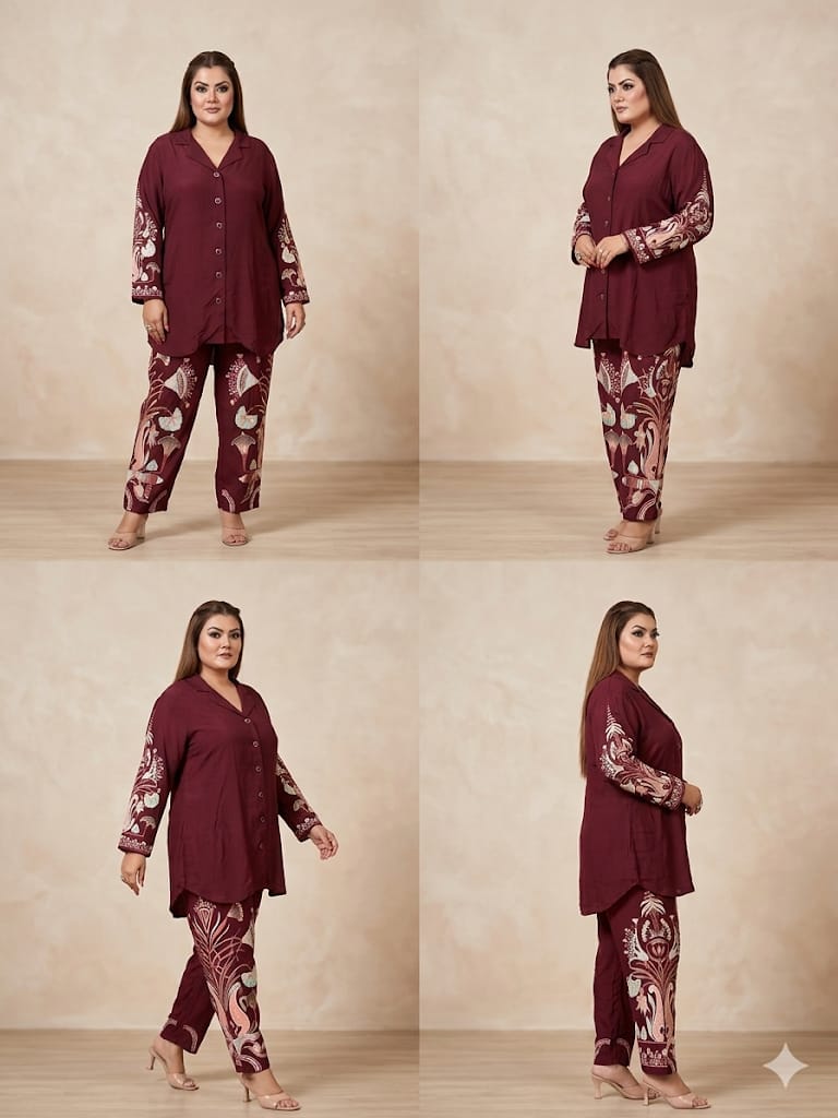 Deep Plum Floral Fusion Set