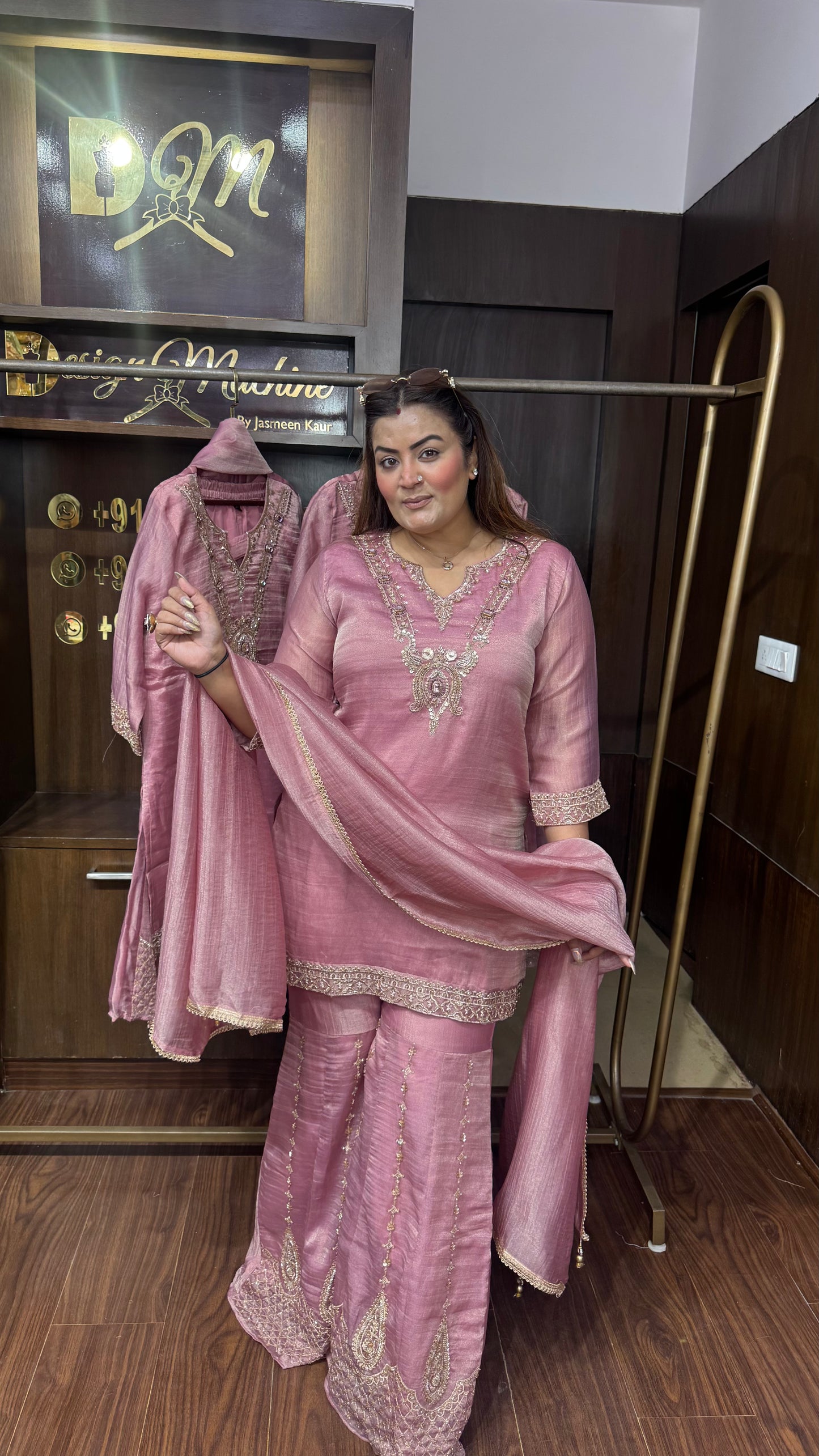 Elegant Glass Tissue Sharara Suit