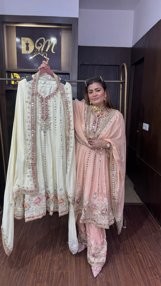 Norvya (Pure Chinnon Short Anarkali Suit)