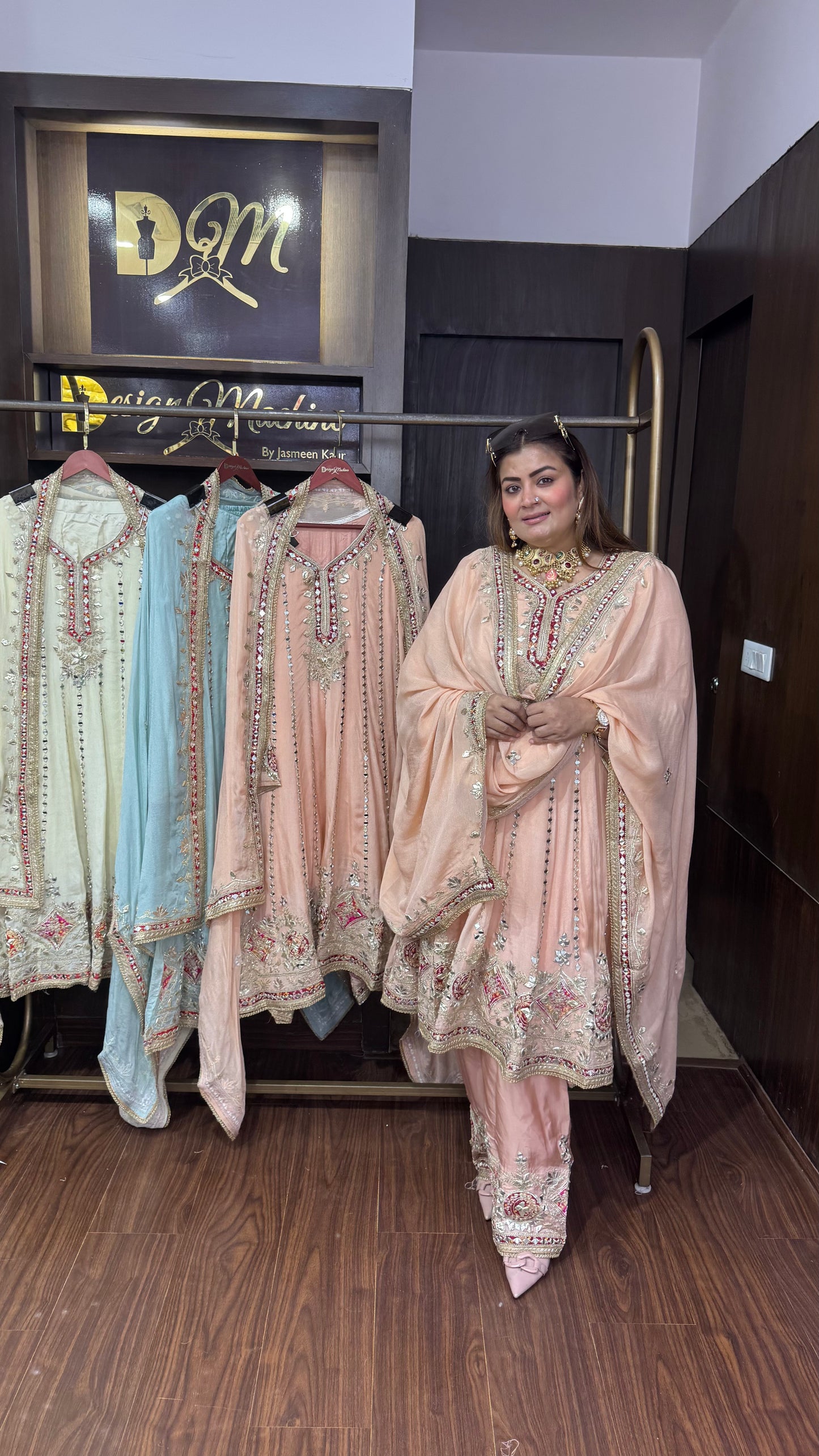 Norvya (Pure Chinnon Short Anarkali Suit)