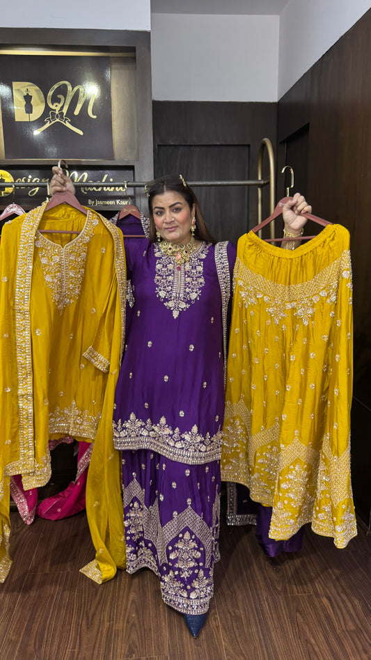 Velaris (Pure Chinnon Sharara Suit)