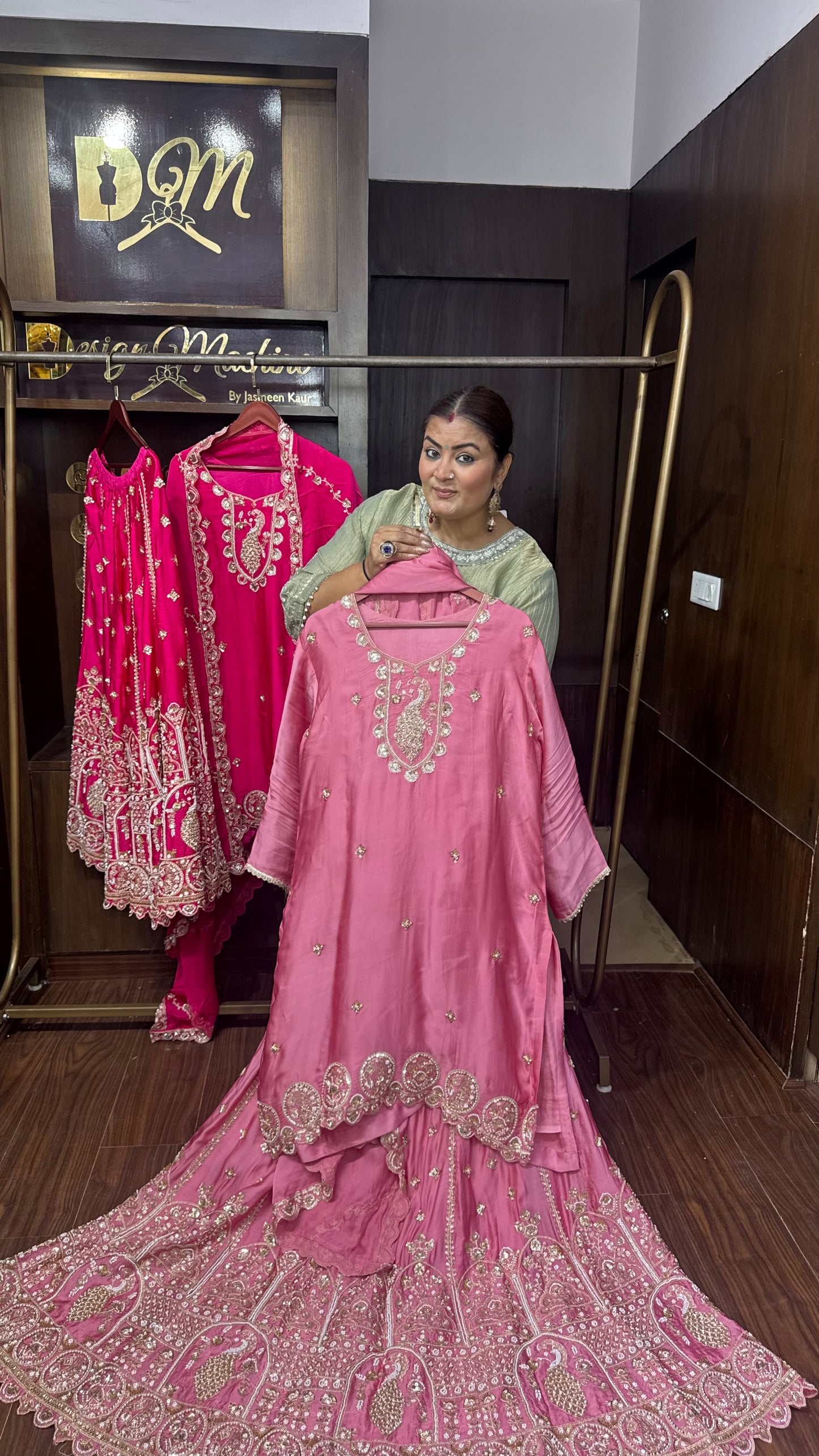 Beautiful Pure Chinnon Stitched Suit