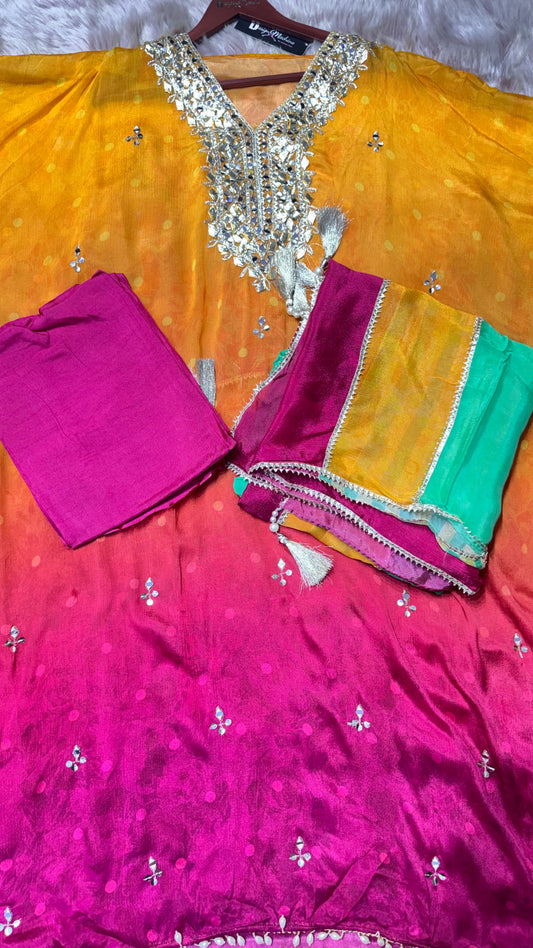 Tisha (Silk Crepe Unstitch Suit)