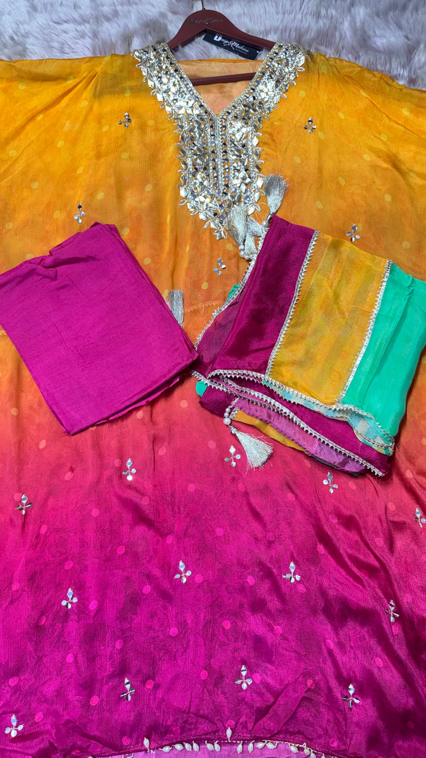 Tisha (Silk Crepe Unstitch Suit)