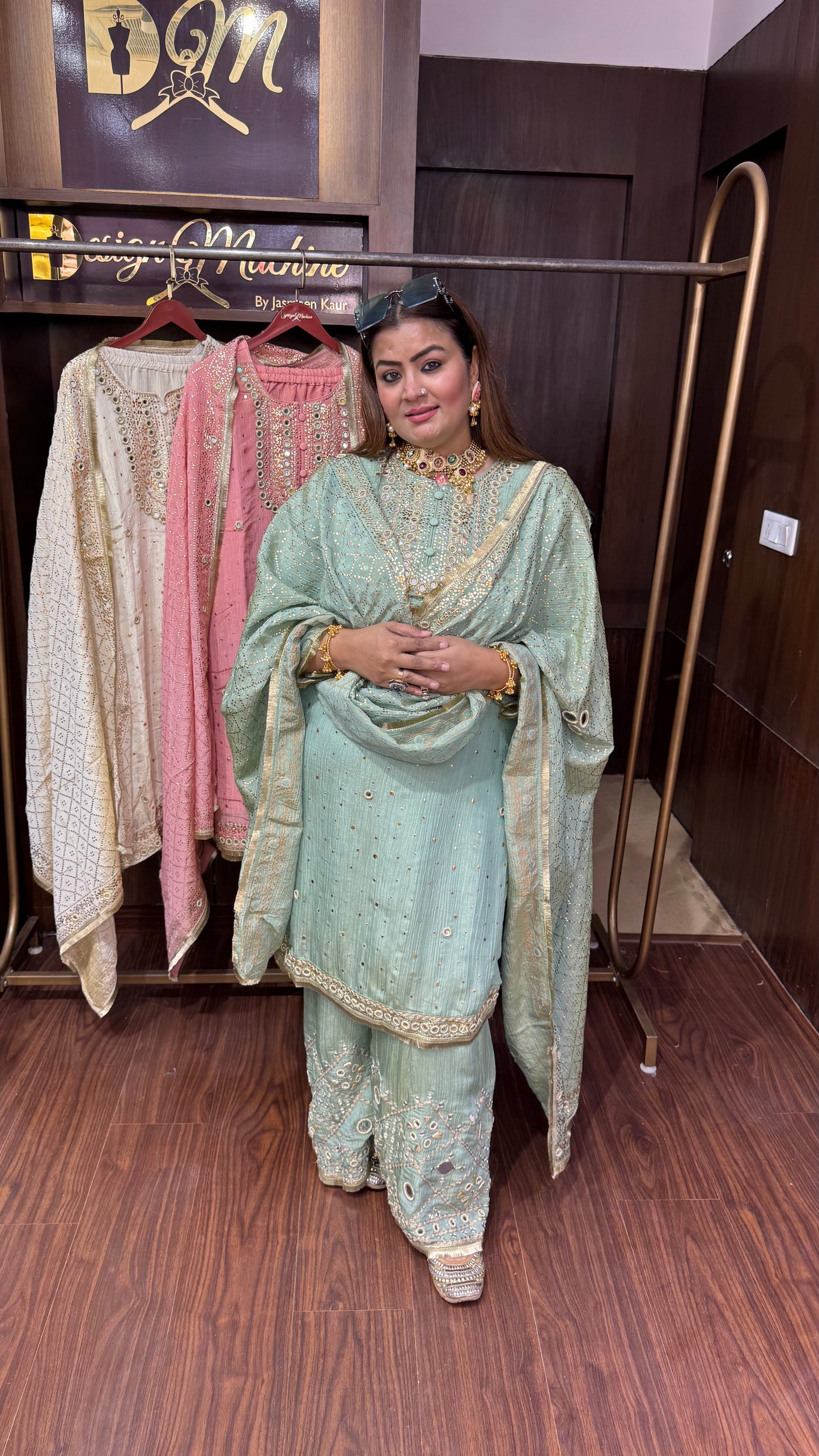 Azelra (Pure Chinnon Crepe Sharara Suit)