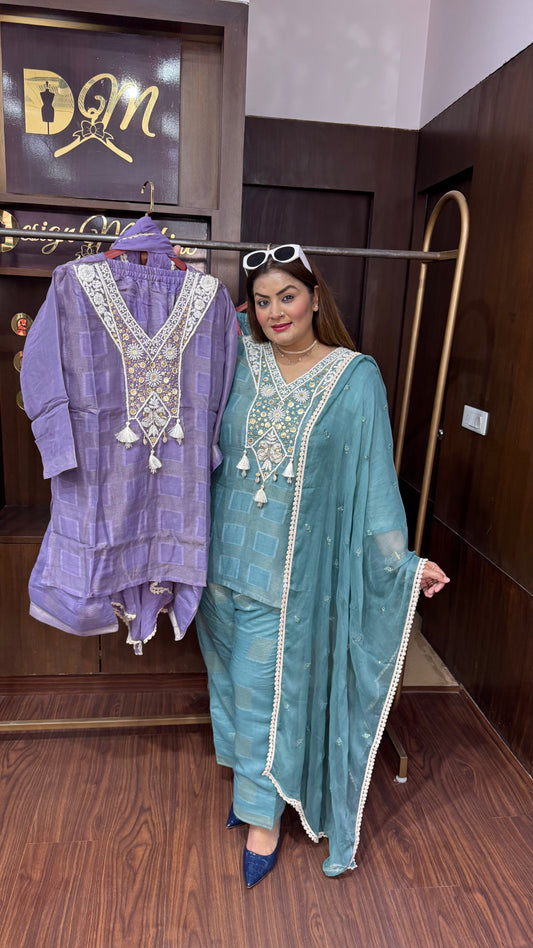 Orevia (Pure Crepe Farshi Slawar Suit)