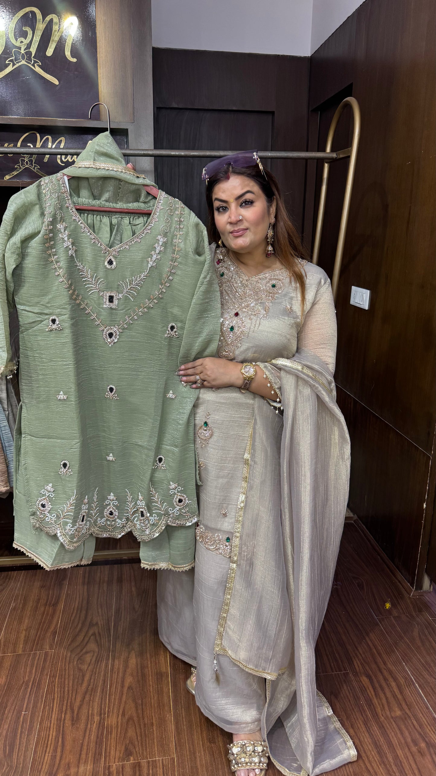 Meher Crush Tissue Suit