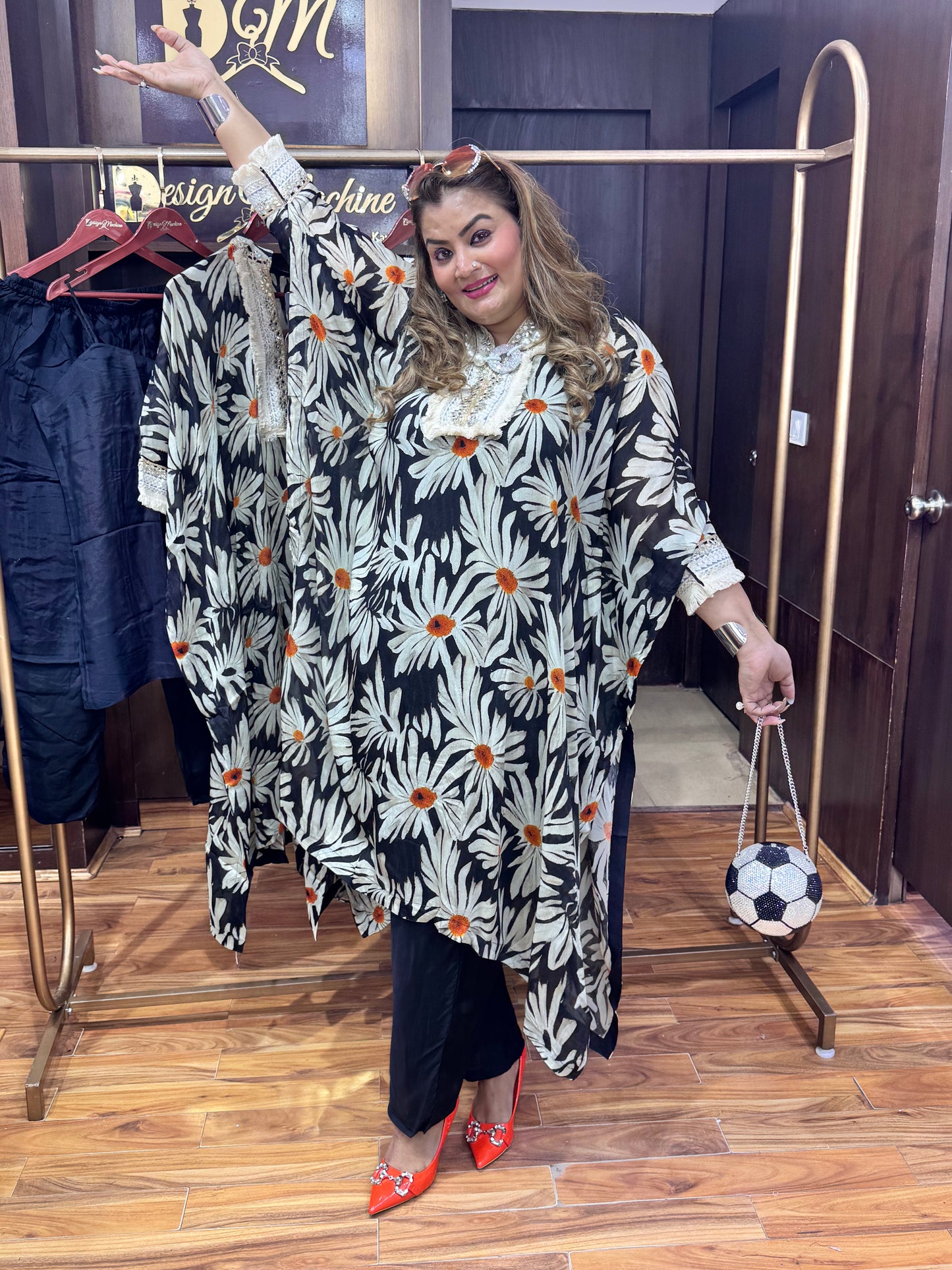 chiffon kaftan set