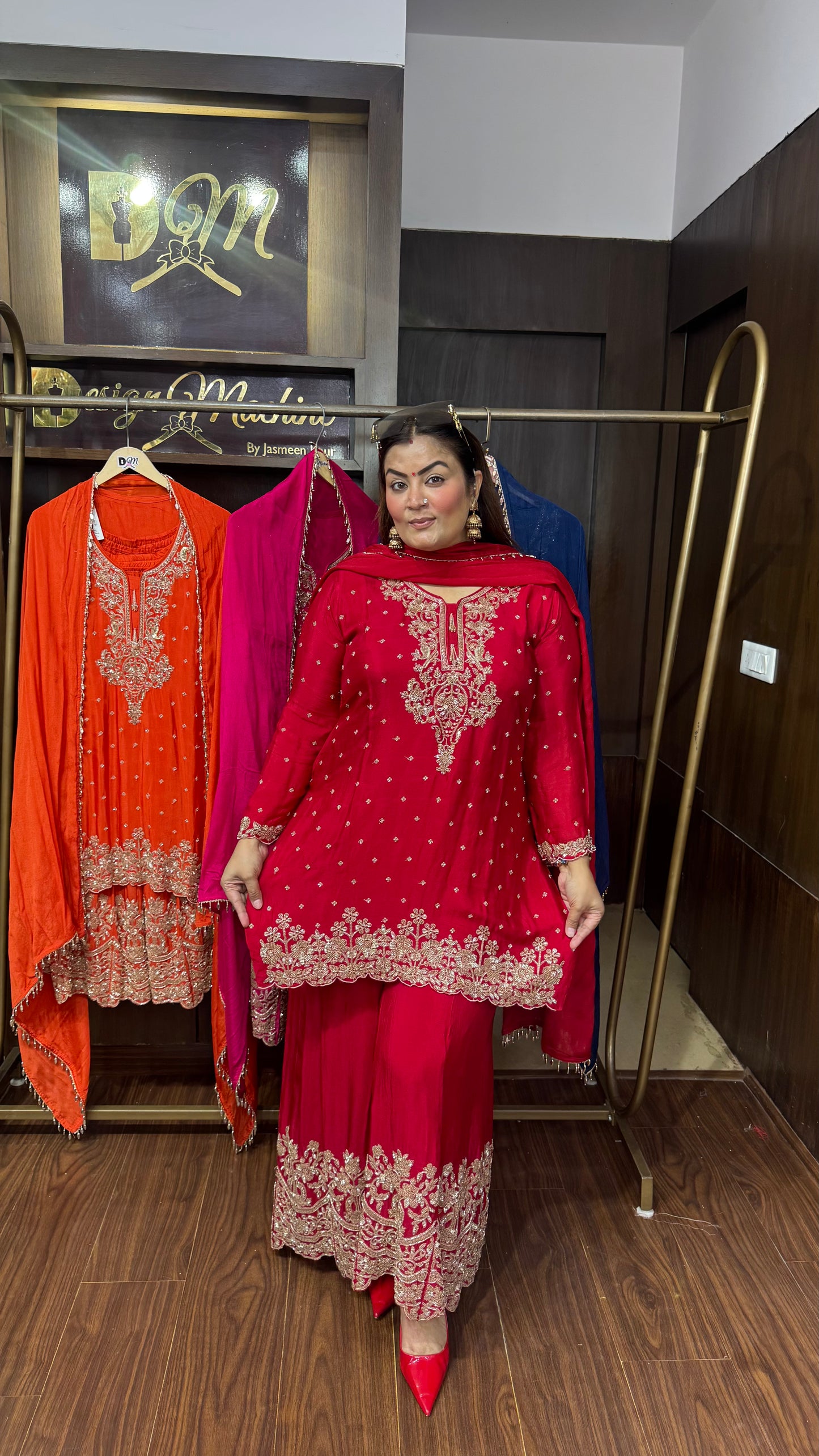 Shreeya (Pure Chinnon Sharara Suit)