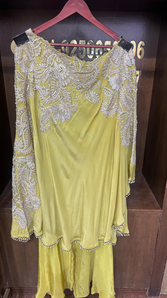 Beautiful Pure Crepe 3 Piece Indo Western