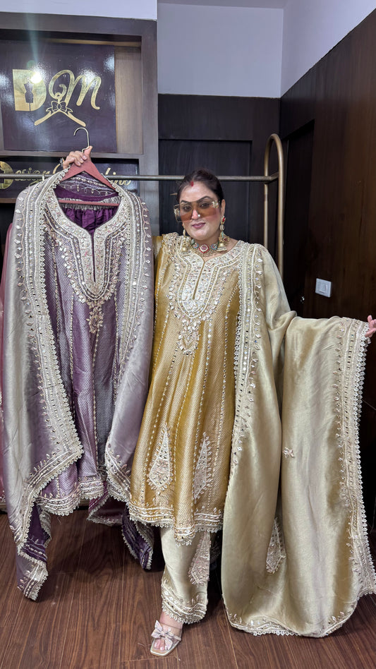 Aurelia Ziraff Tissue Anarkali Suit