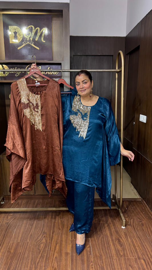 Elara Pure Crepe Kaftan Cordset