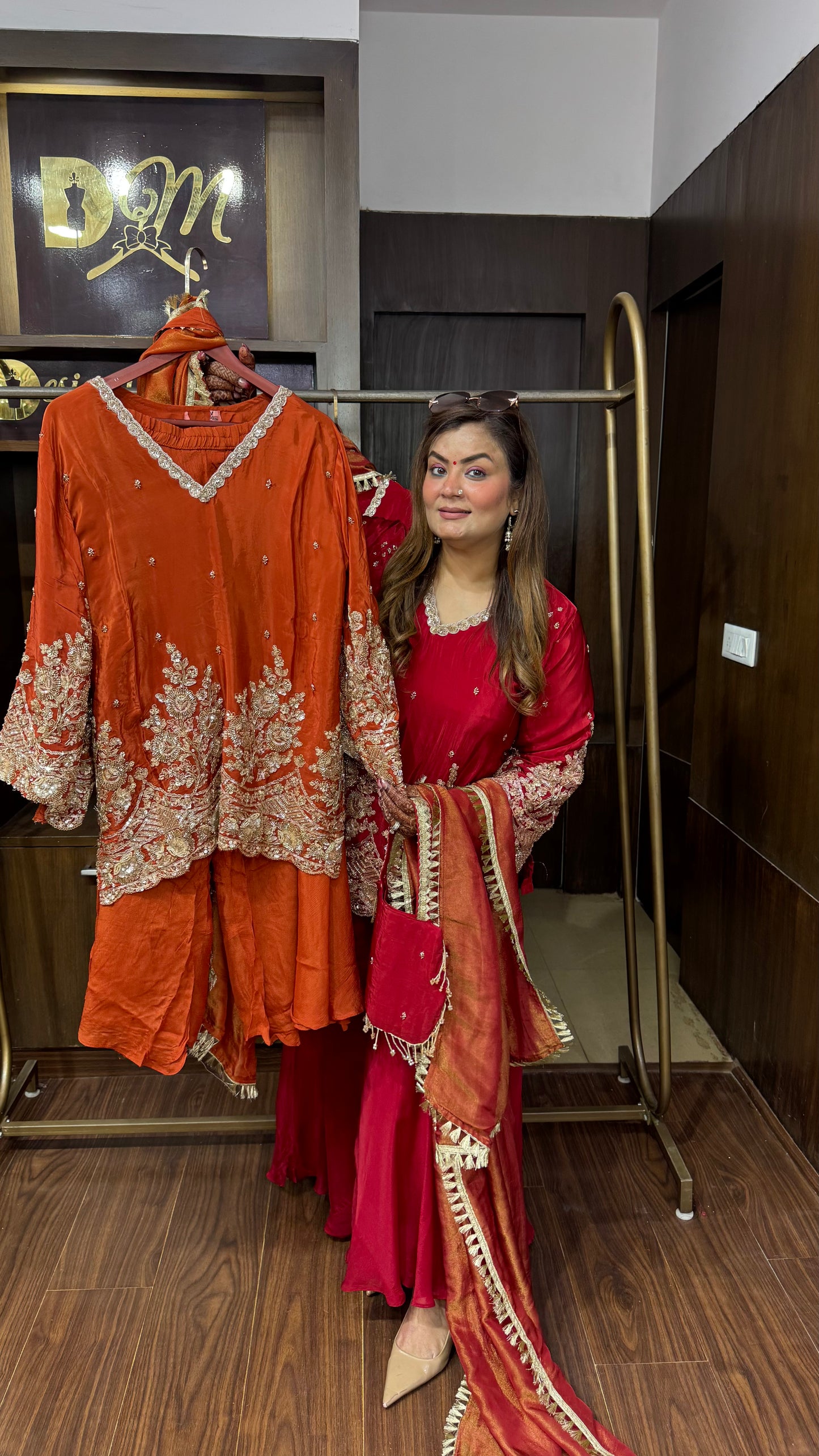 Zaymira Pure Crepe Short Shirt Sharara Set