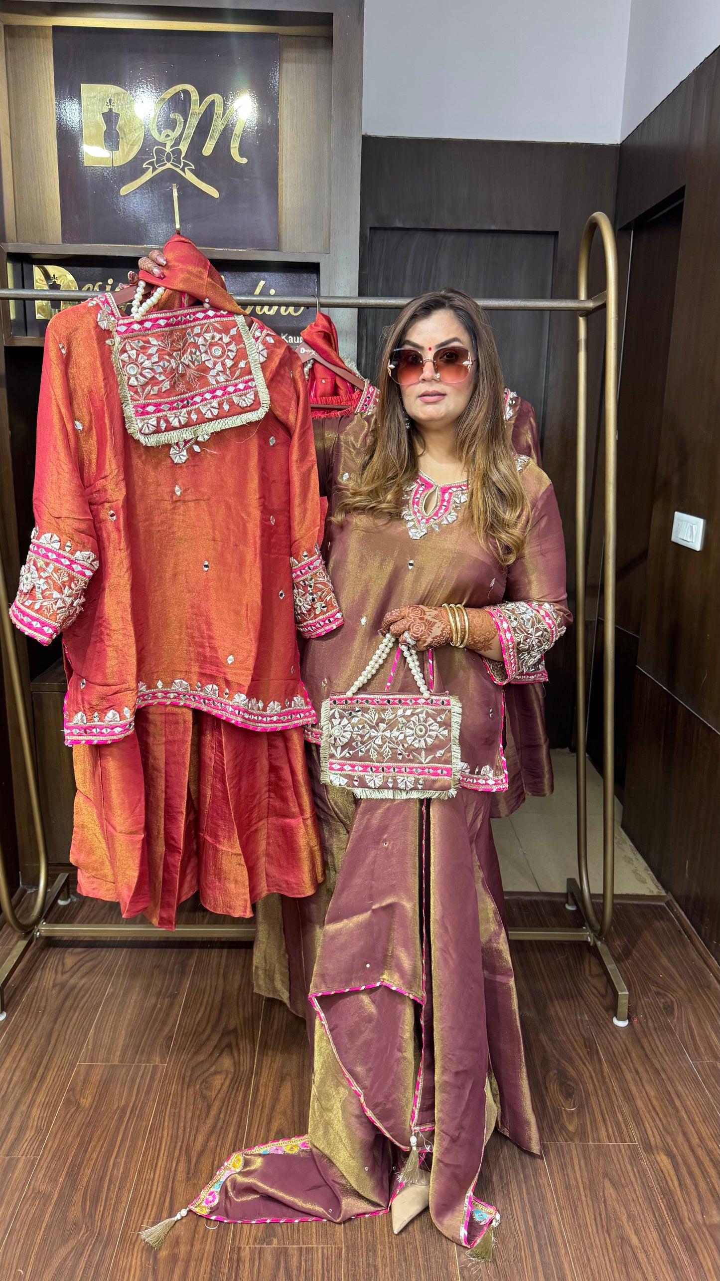 Ruvaira Pure Chunon Short Shirt Sharara Set