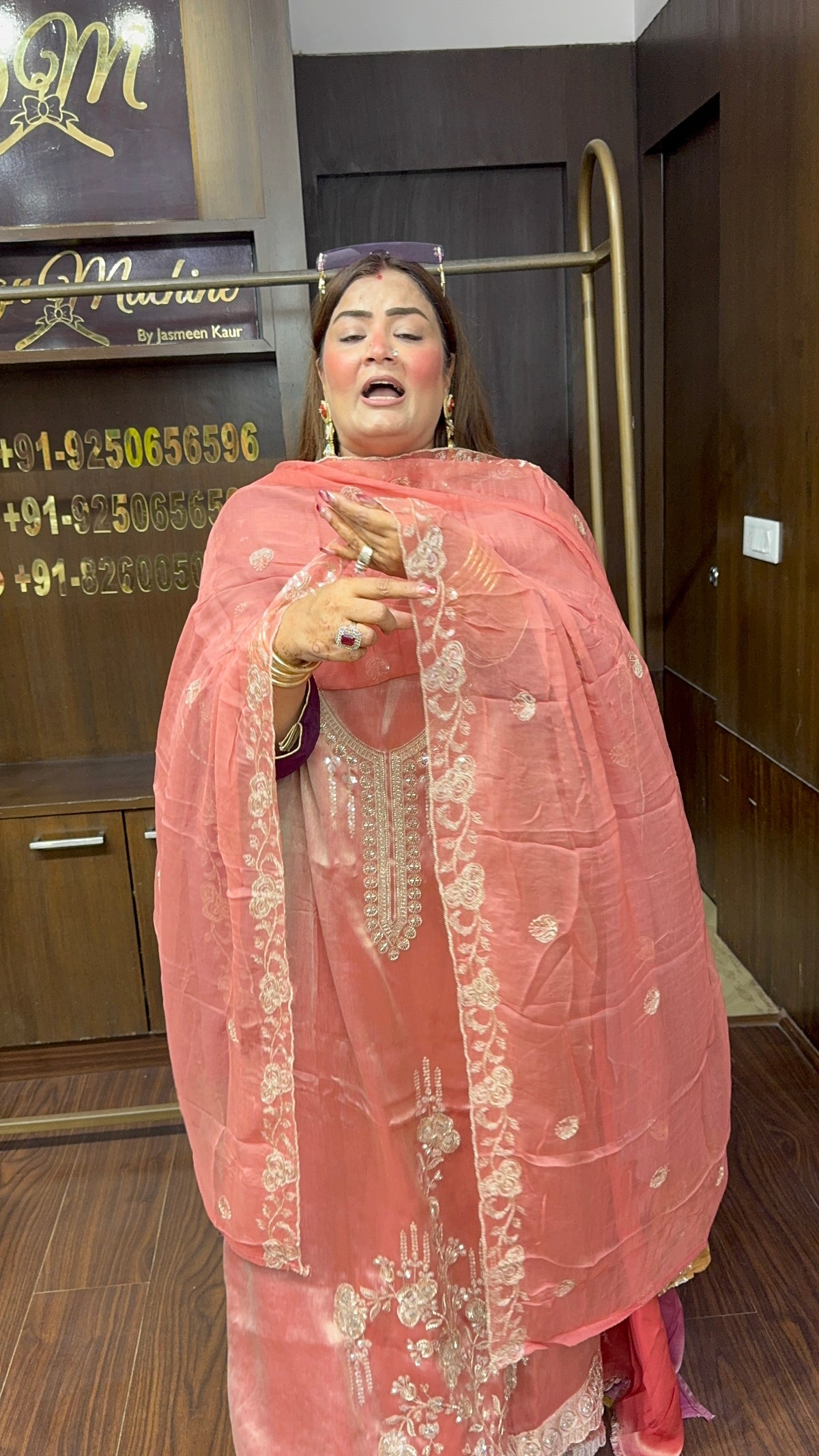 Zaymelle Glass Tissue Unstitched Suit