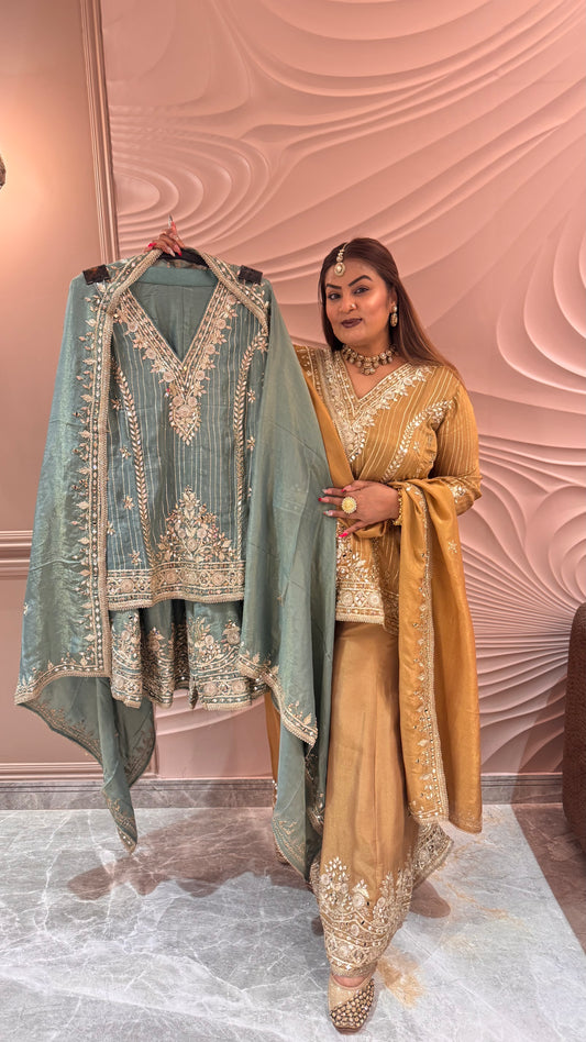 Arezia (Glass Tissue Sharara Suit)