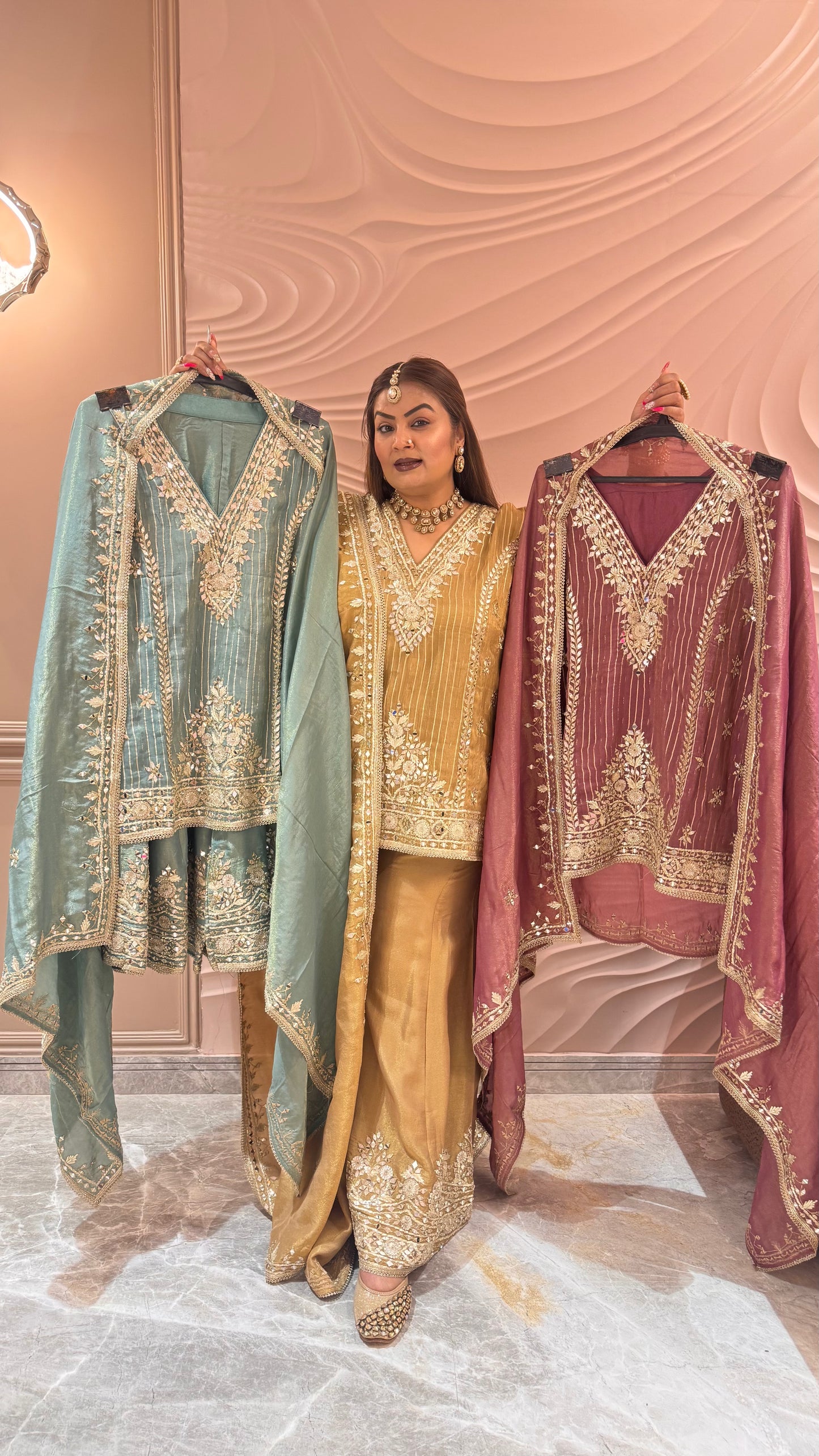 Arezia (Glass Tissue Sharara Suit)