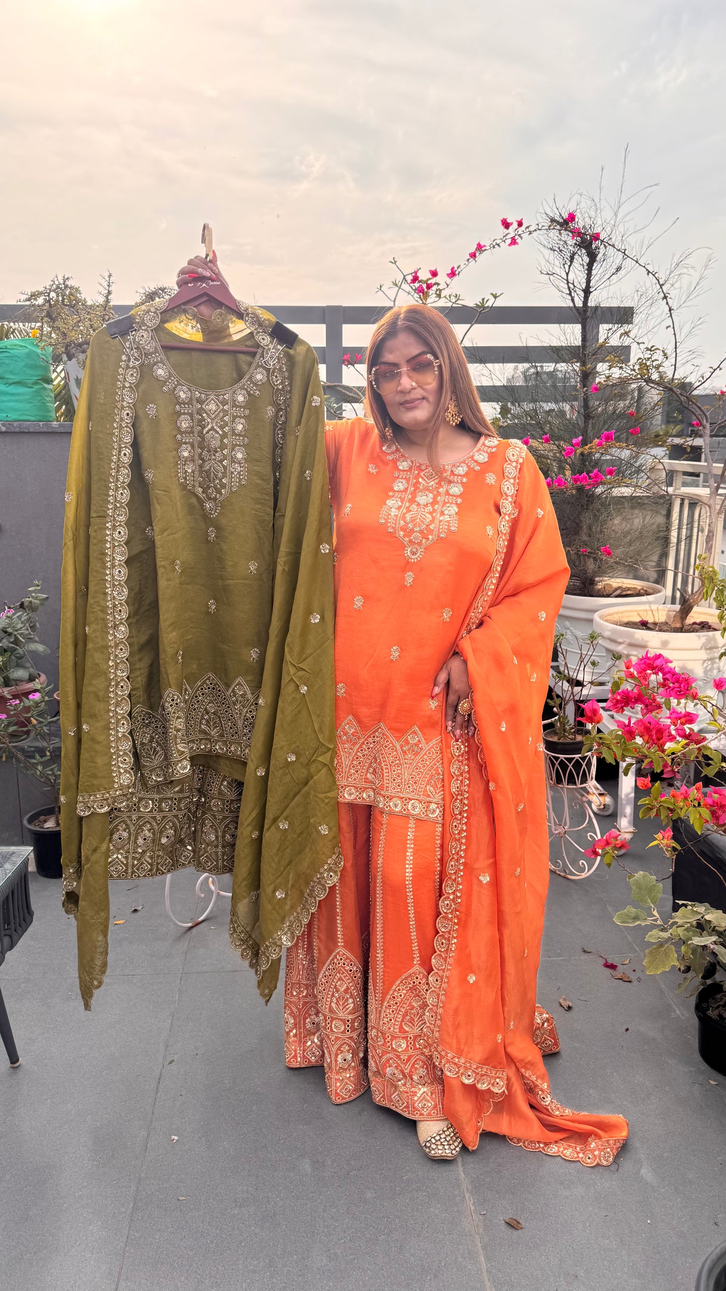 Navira (Glass Tissue Sharara Suit)