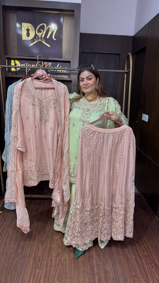 Elziana (Glass Tissue Sharara Suit)