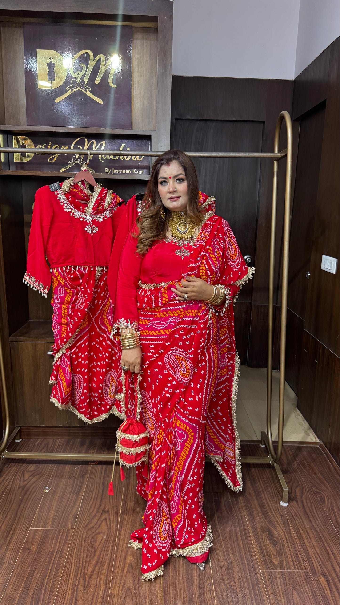 Rivaanya Georgette Bandhani Saree