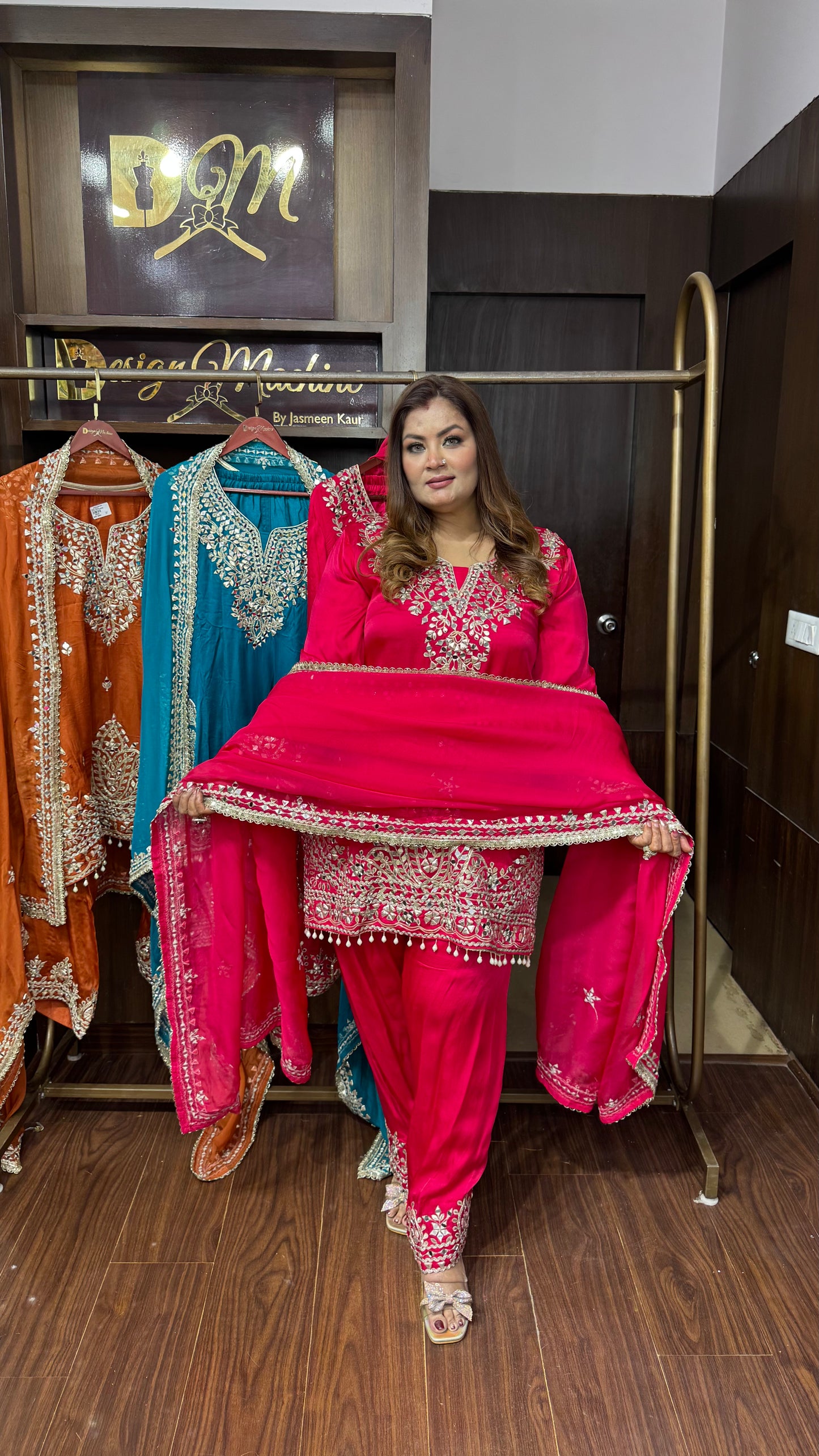 Elviera Glass Tissue Sharara Suit