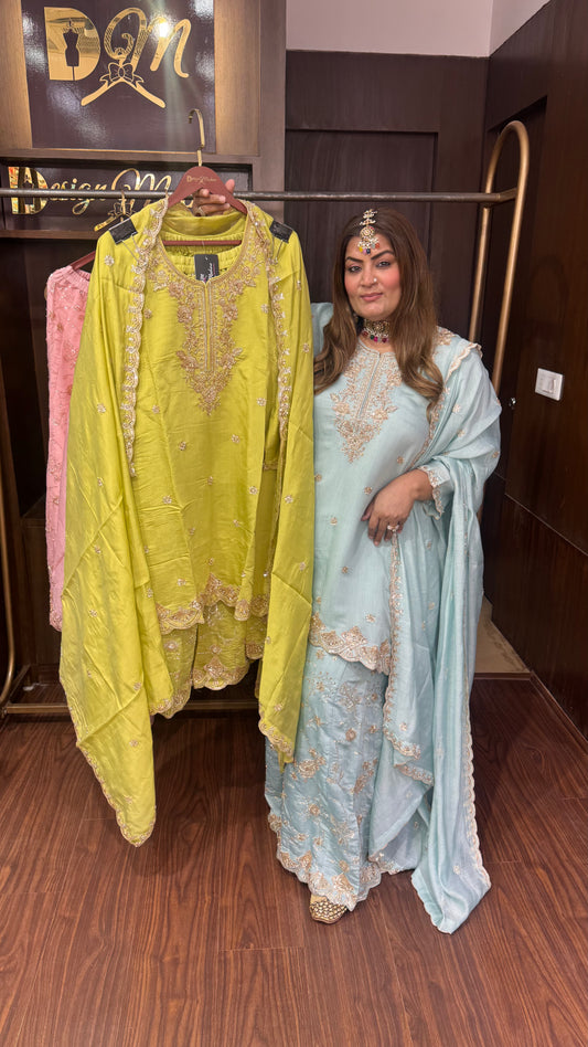 Yavira (Mal Chanderi Fabric Sharara Suit)