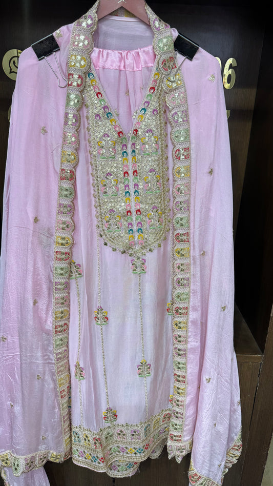 Elyzara (Chinnon Semi-Stitched Sharara Suit)