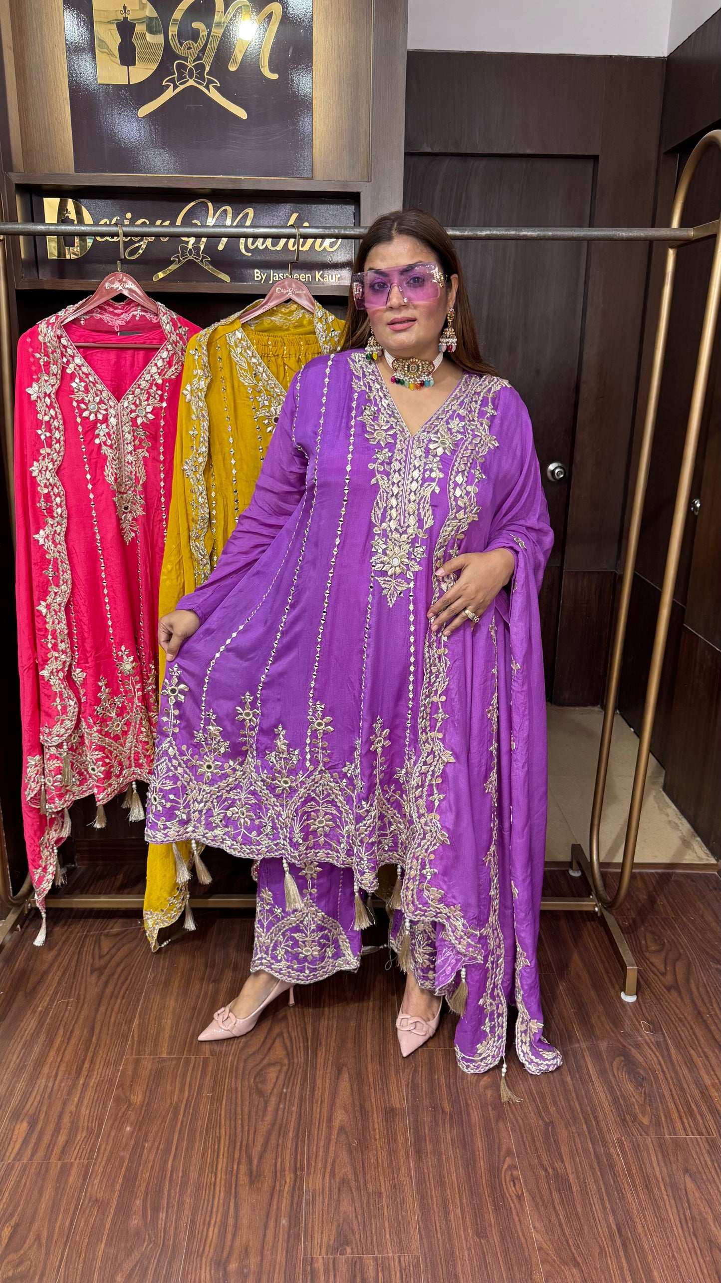 Noor Mahal Glass Tissue Anarkali Suit