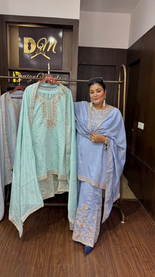 Riya (Glass Tissue Sharara Suit)