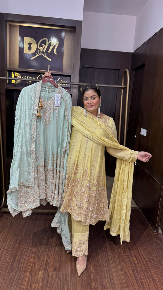 Glass Tissue Anarkali Suit