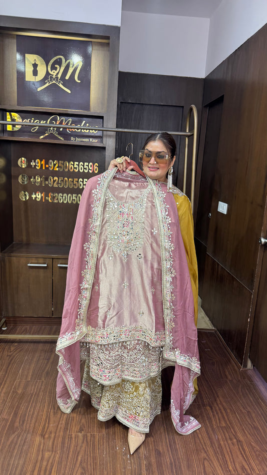 Simar (Ziraf Tissue Sharara Suit)