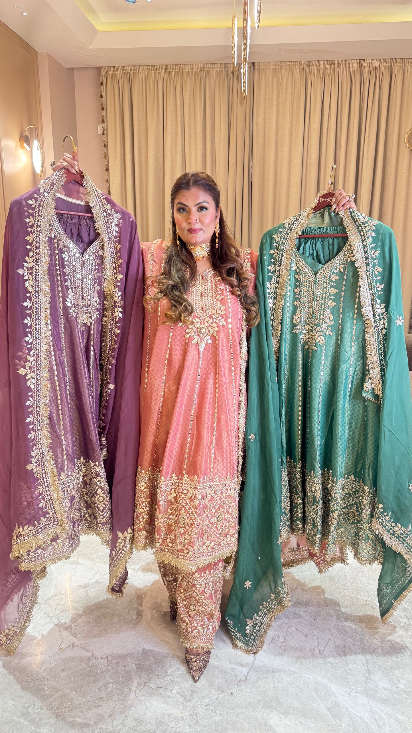 Zariya Glass Tissue Farshi Salwar Anarkali Suit