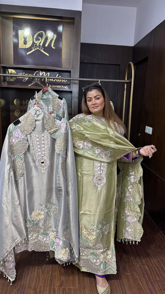 Shreya (Shimmer Tissue Unstitch Suit)