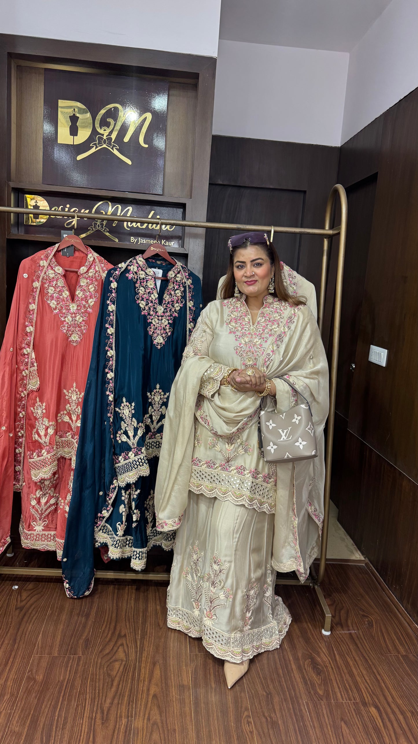 Zorielle (Pure Chinnon Sharara Suit)