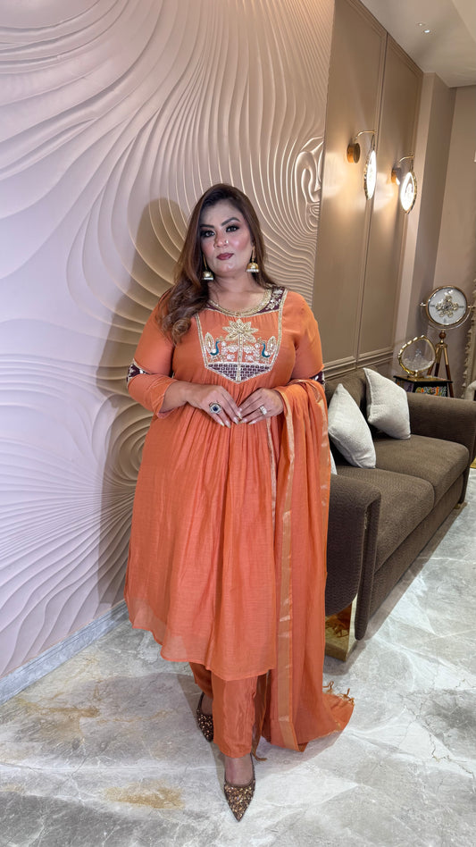 Zoya Malmal Chanderi Cotton Suit