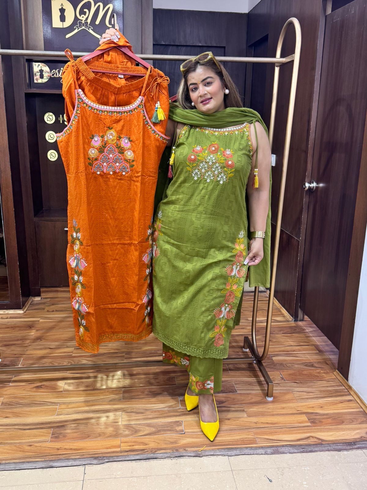 sleeveless cotton suit