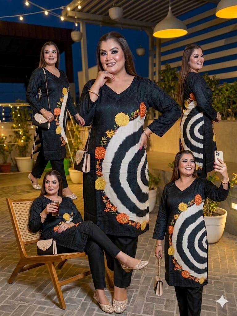 Anarkali With Straight Pant (Crepe)