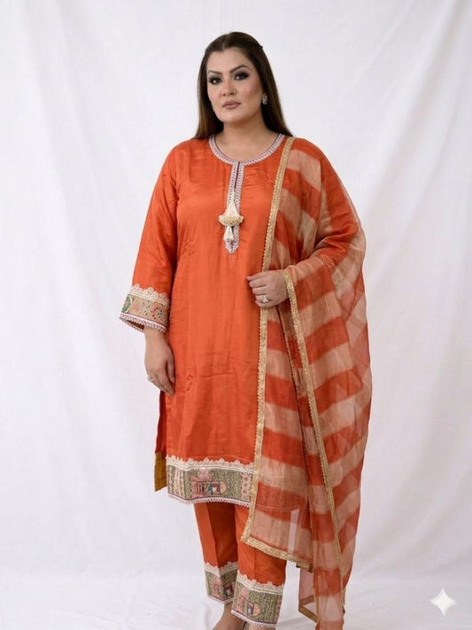 Velora Orange Elegance (Cotton Silk)