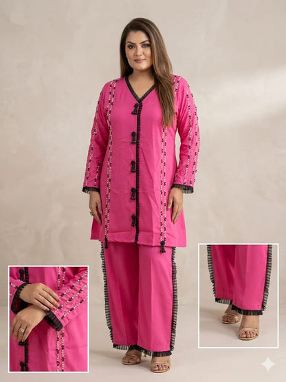 Pink paradox Cord Set (Banana Crepe)