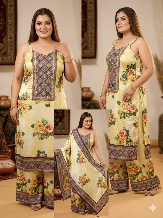 The Marigold Printed Kurta Set (Crepe)