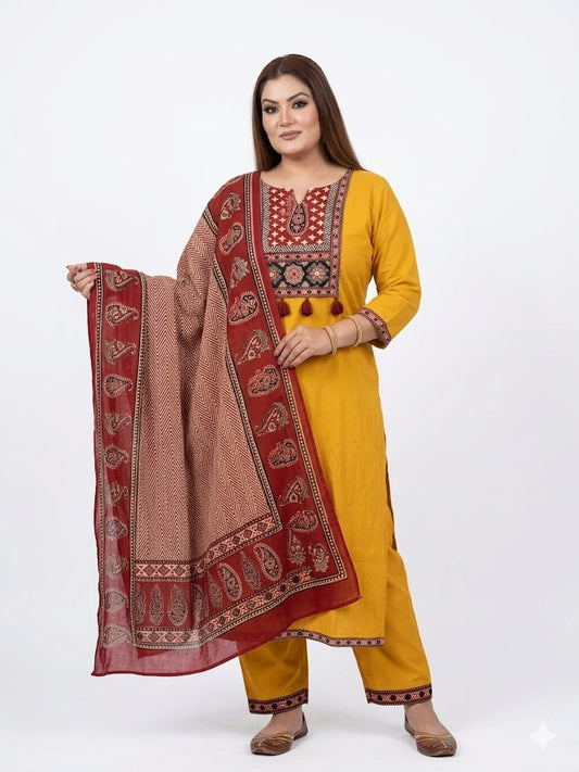 The Elegant Printed Kurta set (Cotton)