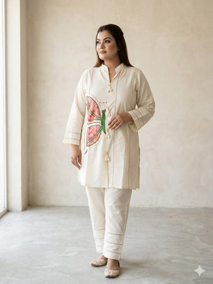 Ivory Butterfly Motif Set (Cotton)