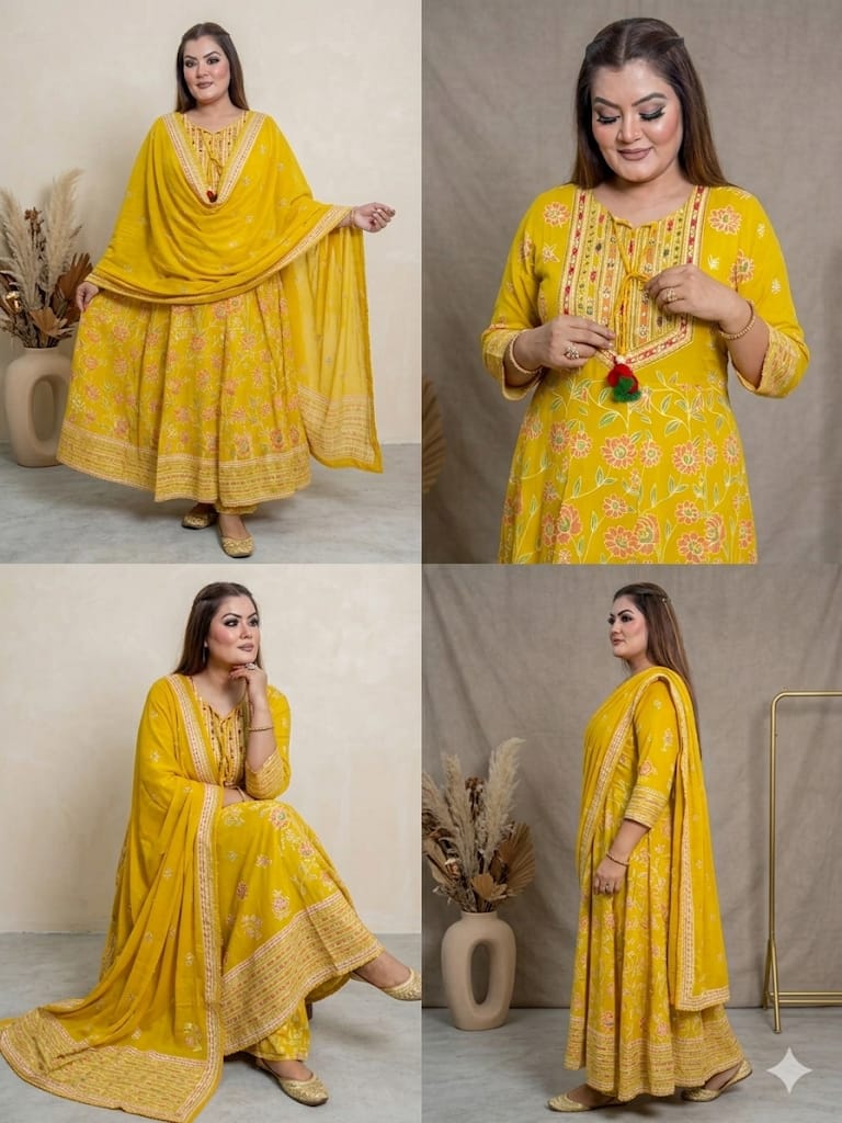 Floral Anarkali Set (Georgette)
