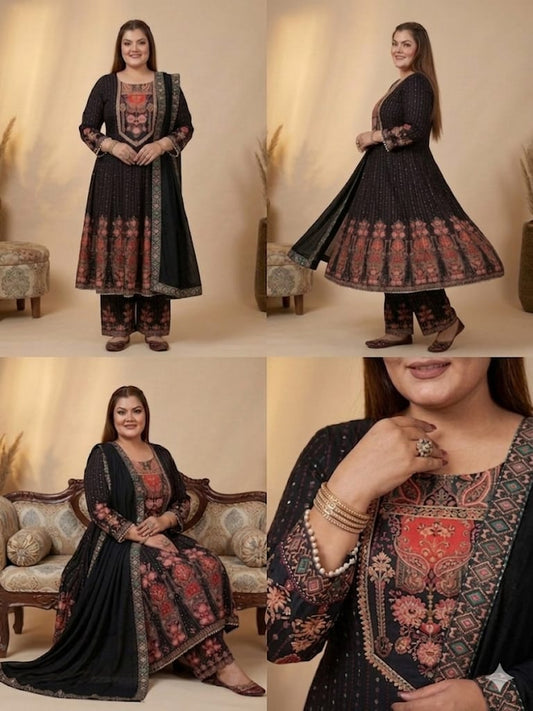 Vintage Charm Embroidered Short Anarkali (Cotton)