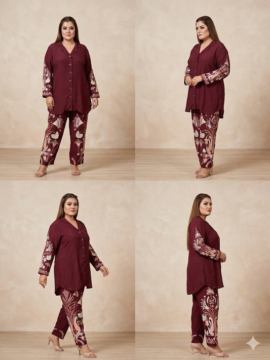 Deep Plum Floral Fusion Set