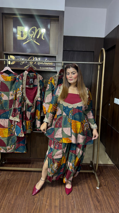 Elegant Mal Chanderi 3-Piece Cordset