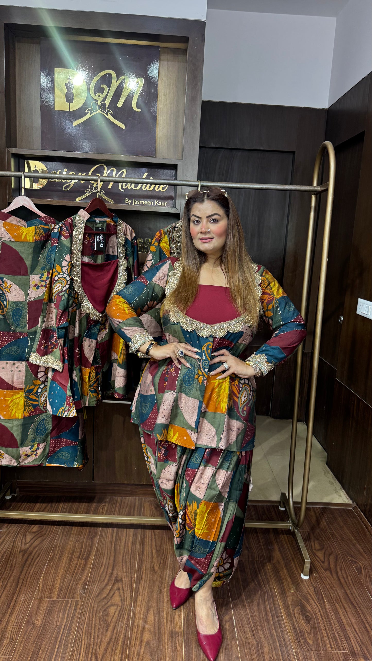 Elegant Mal Chanderi 3-Piece Cordset